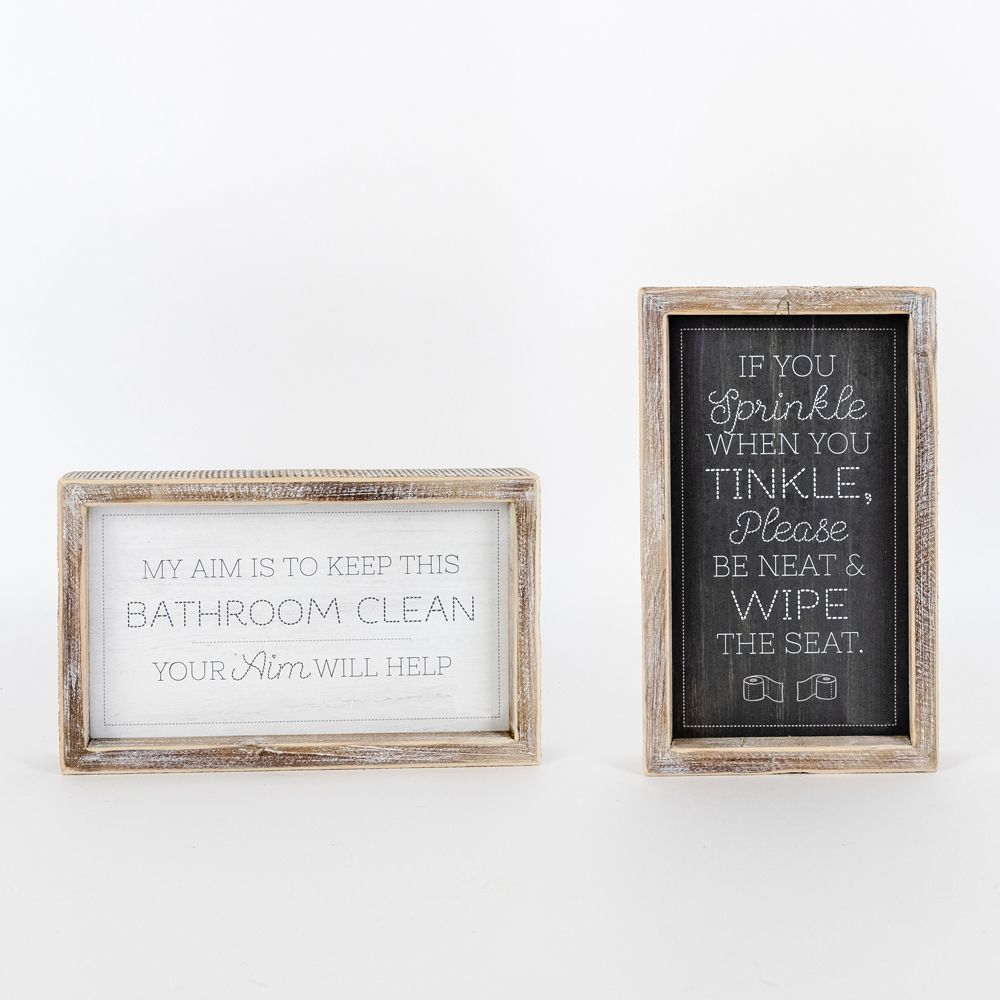 My Aim Is To Keep This Bathroom Clean Reversible Sign