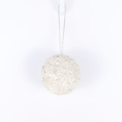 White Jewel Ball Ornament