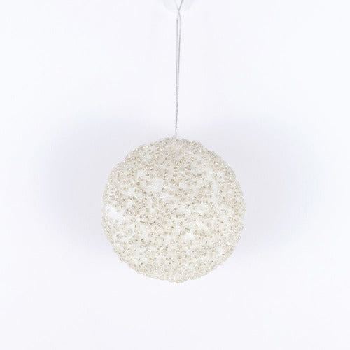 White Jewel Ball Ornament