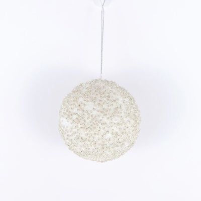 White Jewel Ball Ornament