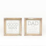 Reversible Good Man/Dad Framed Sign