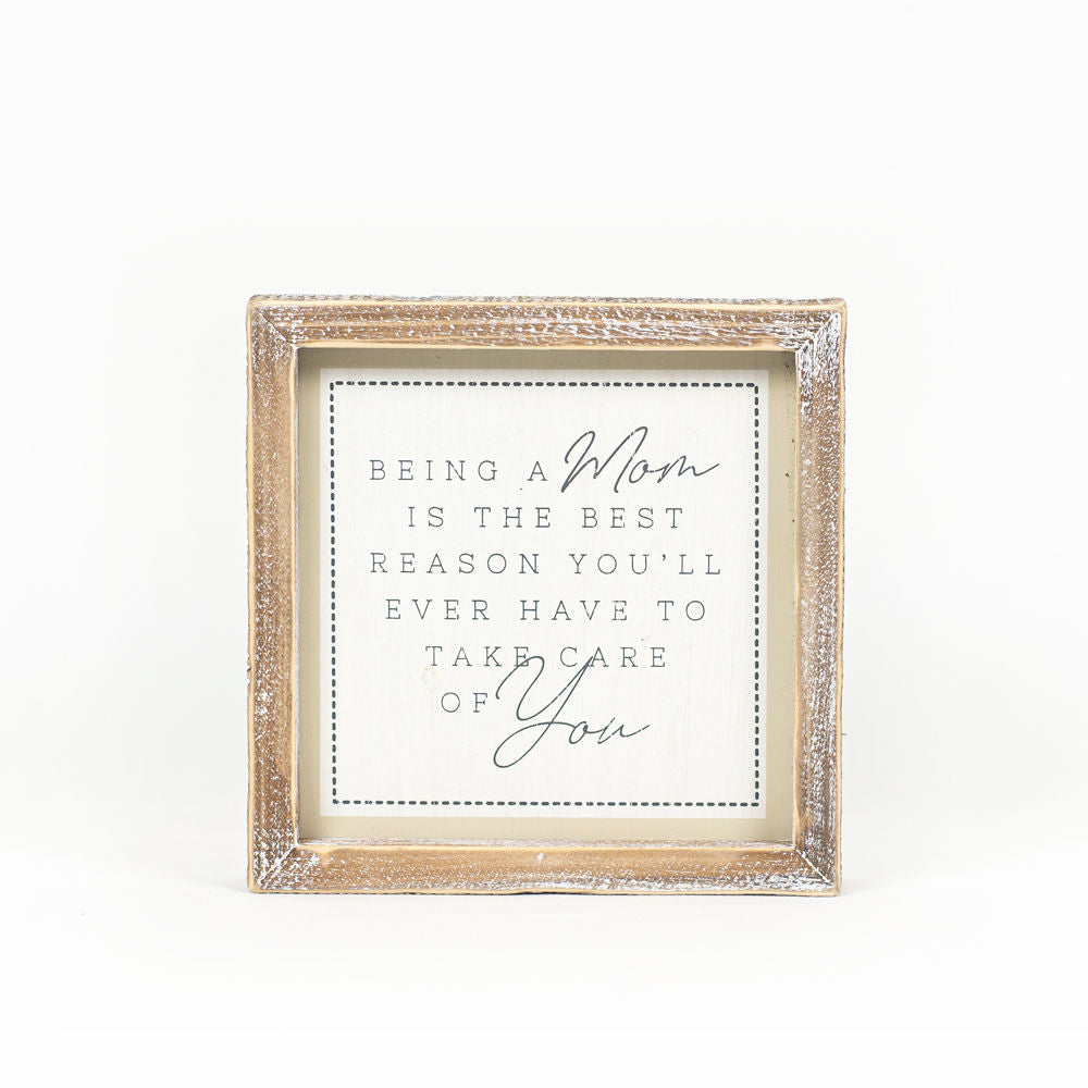 Reversible Kids/Mom Framed Sign