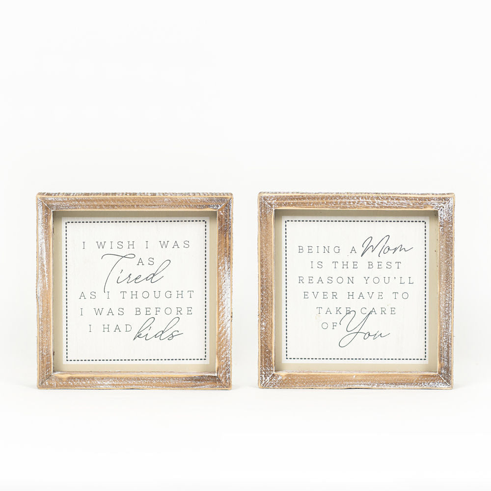 Reversible Kids/Mom Framed Sign