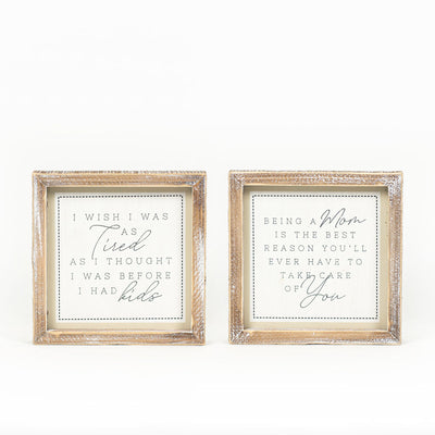 Reversible Kids/Mom Framed Sign