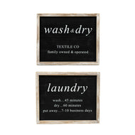 Reversible Wash & Dry/Laundry Framed Sign
