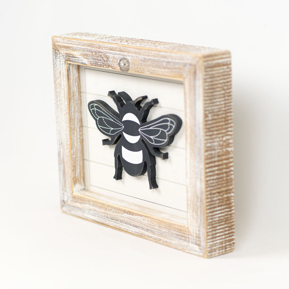 Reversible Honey/Bee Framed Sign