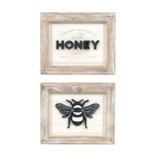 Load image into Gallery viewer, Reversible Honey/Bee Framed Sign
