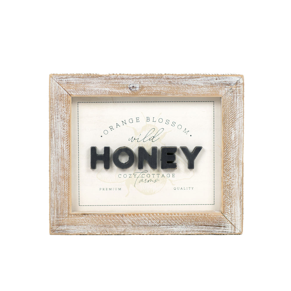 Reversible Honey/Bee Framed Sign