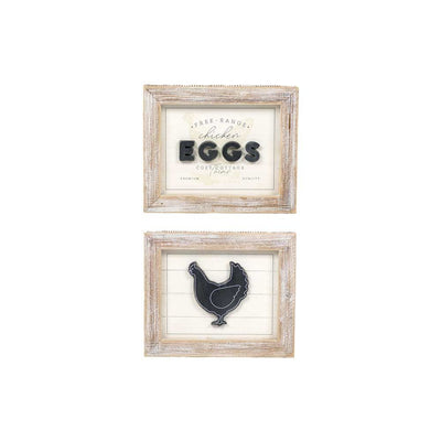 Reversible Free Range/Chicken Framed Sign