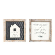 Reversible Bless our Mess/Our Home Doesn't Always Look This Way Framed Sign