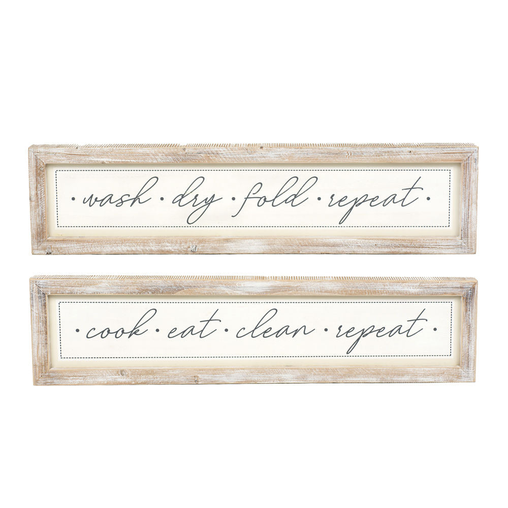 Reversible Wash/Cook Wood Framed Sign