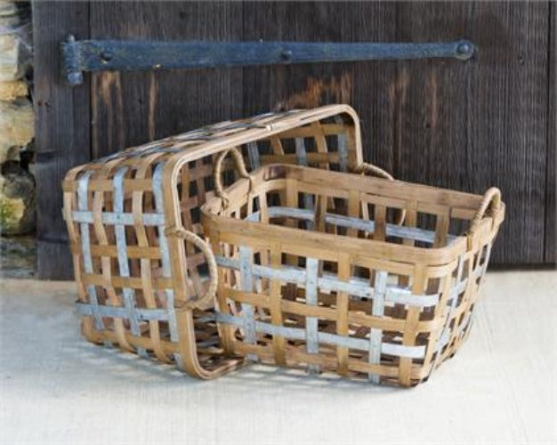 Bamboo and Metal Basket