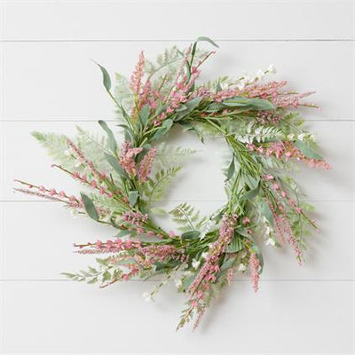 Wreath With Mauve and Pink Assorted Spikes and Foliage