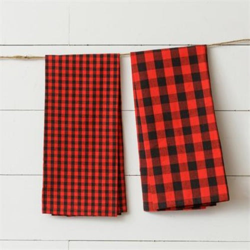 Red And Black Buffalo Plaid Tea Towels