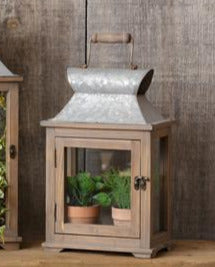 Galvanized and Wood Lantern