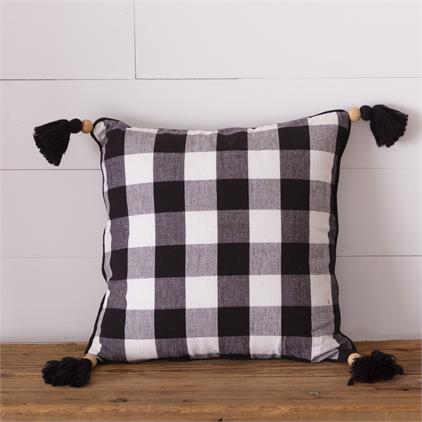 Buffalo Check Pillow With Tassels