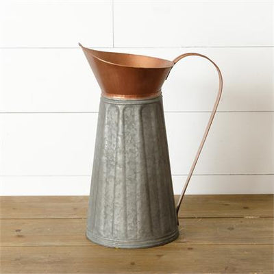 Galvanized and Copper Pitcher