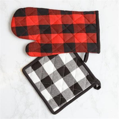 Reversible Buffalo Plaid Oven Mitt and Pot Holder