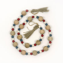 Load image into Gallery viewer, Wooden Bead Garland with Tassels
