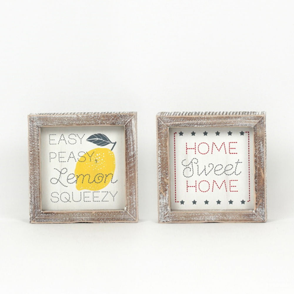 Reversible Lemon/Home Sweet Home Framed Sign