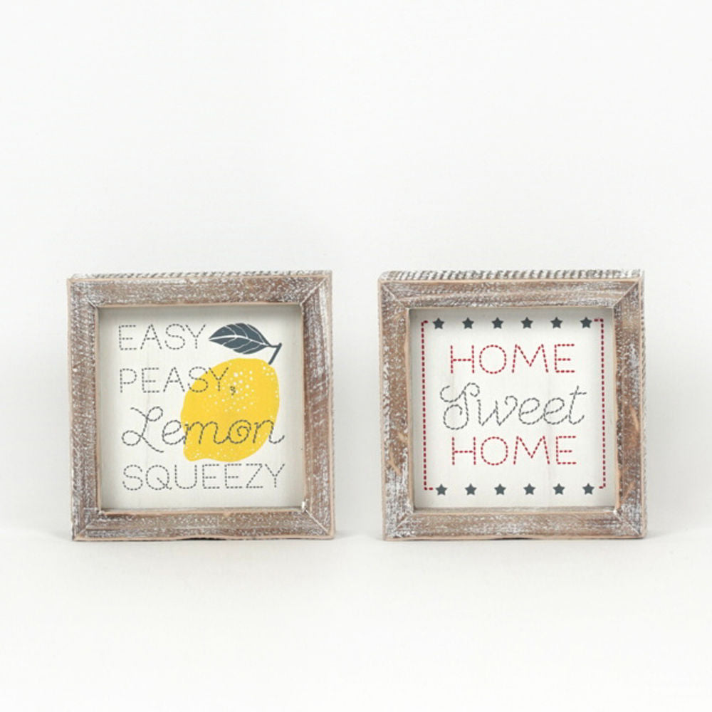 Reversible Lemon/Home Sweet Home Framed Sign_CLEARANCE