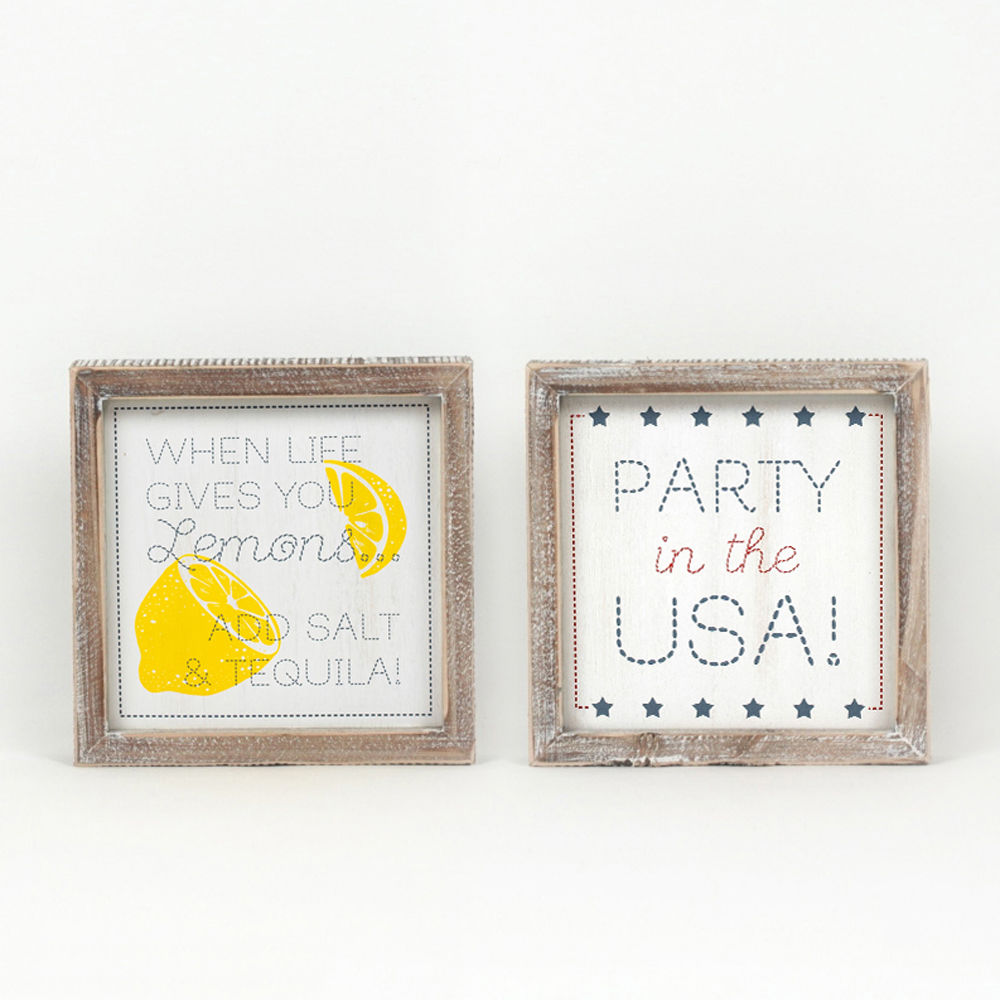 Reversible Lemons/Party Framed Sign_CLEARANCE