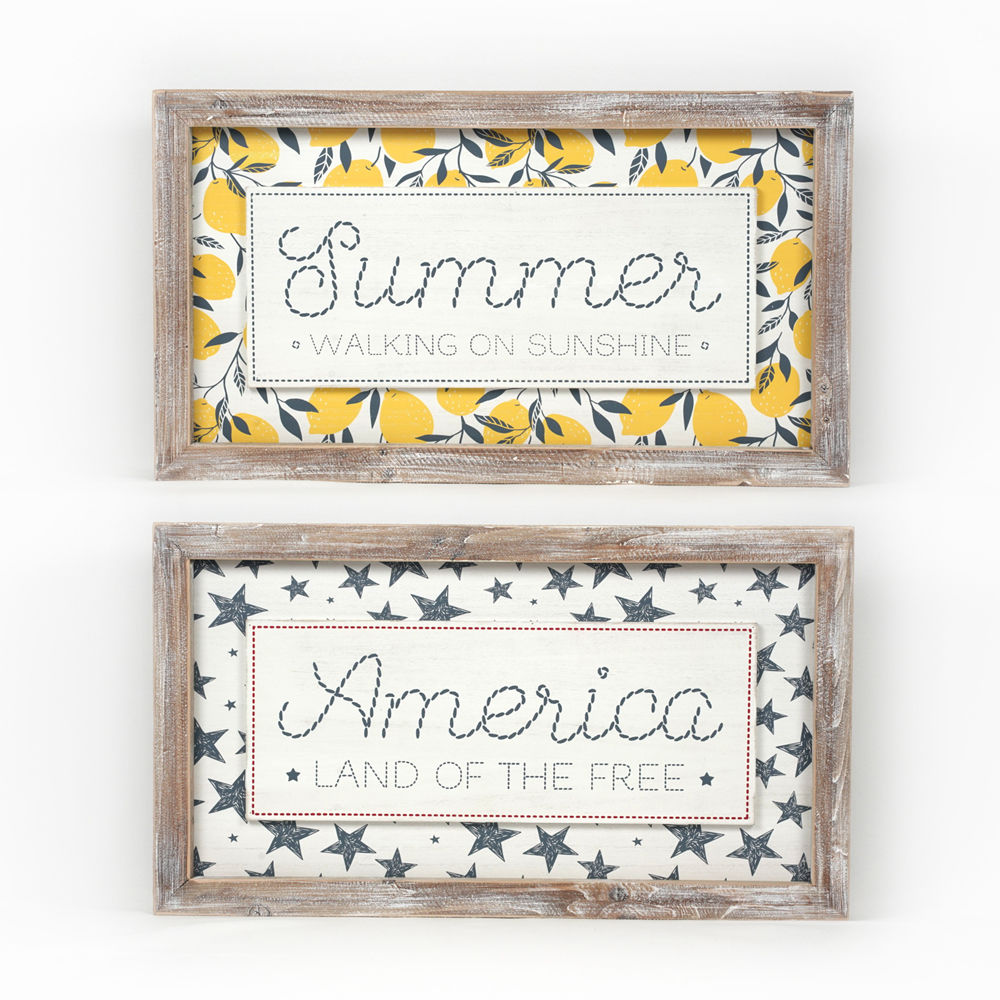 Reversible Summer/America Framed Sign_CLEARANCE