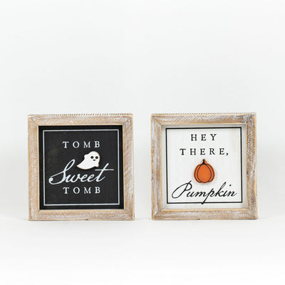 Reversible Tomb/Pumpkin Block Sign_CLEARANCE