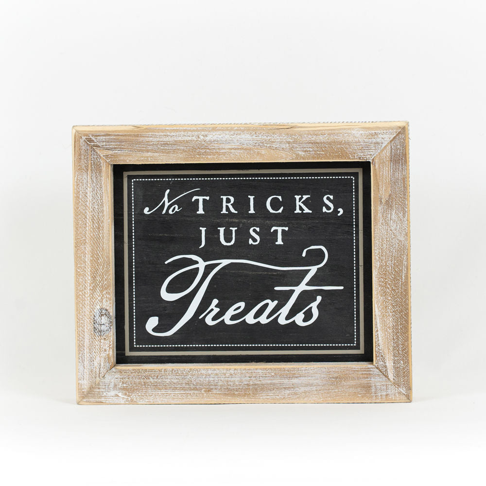 Reversible Tricks Just Treats/Give Thanks Block Sign