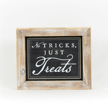 Load image into Gallery viewer, Reversible Tricks Just Treats/Give Thanks Block Sign
