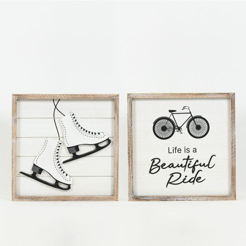 Reversible Wood Framed Skates & Life Is A Beautiful Ride