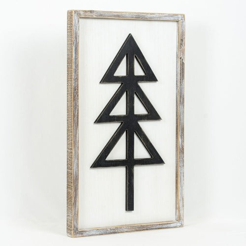 Reversible Wood Framed Welcome Home & Tree Sign tree