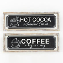 Load image into Gallery viewer, Reversible Wood Framed Hot Cocoa &amp; Coffee Sign
