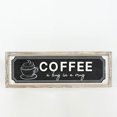 Reversible Wood Framed Hot Cocoa & Coffee Sign coffee