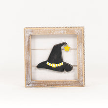 Load image into Gallery viewer, Reversible Witch/Pilgrim Hat Block Sign_CLEARANCE
