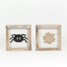 Load image into Gallery viewer, Reversible Spider/Leaf Block Sign
