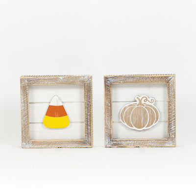 Reversible Candy Corn/Pumpkin Block Sign_CLEARANCE