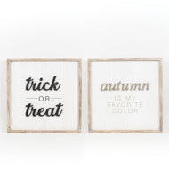 Reversible Trick Or Treat/Autumn Is My Favorite Color Block Sign