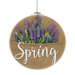 Spring Lavender Burlap Sampler Wall Hanger_CLEARANCE