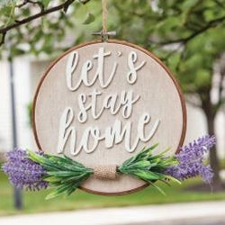 Let's Stay Home Lavender Sampler Sign_CLEARANCE