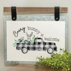 Every Bunny Is Welcome Bunny & Truck Plaque_CLEARANCE