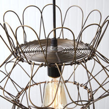 Load image into Gallery viewer, Small Wire Egg Basket Pendant Lamp close of bulb
