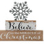 Assorted Brick Tabletop Signs With Cutout Galvanized Snowflake believe