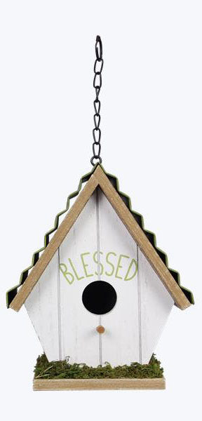 Wooden Bird House With Tin Roof - 2 Styles