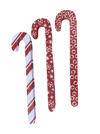 Red and White Canes (Set of 3)_CLEARANCE