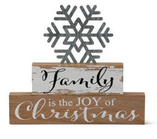 Load image into Gallery viewer, Assorted Brick Tabletop Signs With Cutout Galvanized Snowflake family
