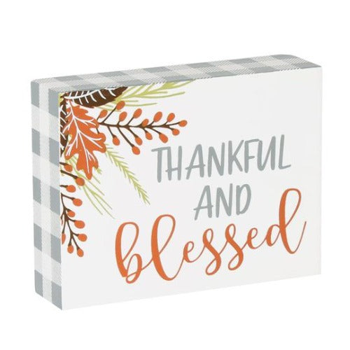 Thankful and Blessed Block Sign_CLEARANCE