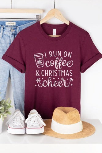 Coffee & Christmas Cheer Adult Graphic Tee