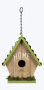 Wooden Bird House With Tin Roof - 2 Styles