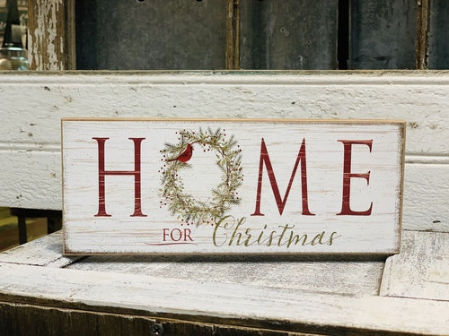 Home For Christmas Block Sign